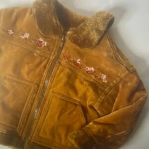 Kids Embroidered Brown Jacket